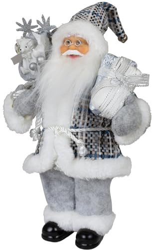 Christmas Paradise stehender Weihnachtsmann Hilmar grau Dekofigur klein (30cm)