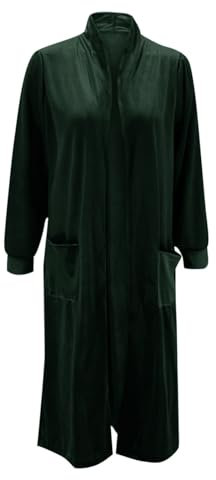 Generico 𝐁olero Elegante Donna Cerimonia Giacca Cardigan Lunga in Velluto da Donna, Colletto con, Maglione Cardigan con Maxi spolverino Vintage sul Davanti Aperto con Tasca 𝐁olero Donna (Green, M)