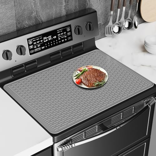 SARTNP Silicone Stove Top Cover for Electric Stove, 28 x 20 Inch Silicone Stove Mat (Grey, 40x60cm)