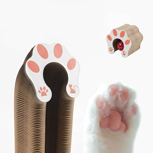 Thapncow Katzen Kratzbrett, 2-in-1 Magic Organ Katzen Kratzbretter, Magische Orgel Katzenkratzbrett, NEU Zusammenklappbares interaktives Katzenspielzeug mit Glockenball, Foldable Cat Scratcher