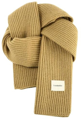 QDLTGBD Schal Herbst Und Winter Weicher Gestrickter Wollschal Für Frauen, Ganz Match Warmes Student-nackenabdeckung-gelb