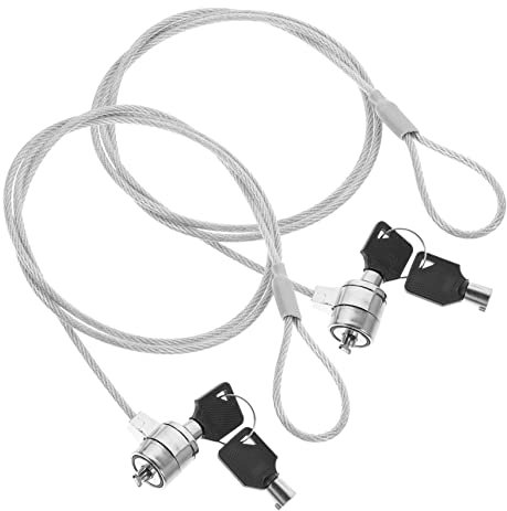 SWOOMEY 2 Sets Laptop Lock Security Cable with Key Lightweight Alloy Design Easy to Operate Anti-theft Portable Computer Accessory for Office and Travel