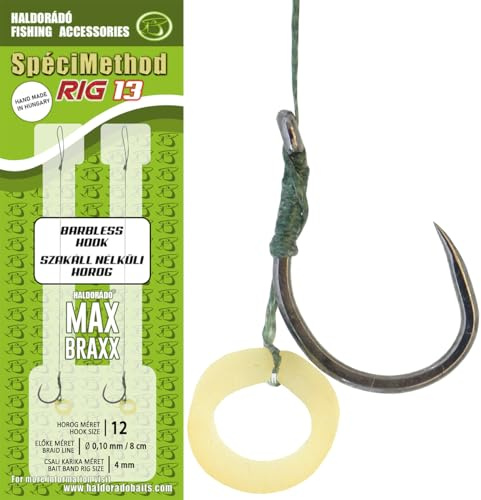Haldorado SpéciMethod Rig13, 8 cm Angelvorfach ohne Widerhaken, 0,10 mm geflochtene Schnur, Größe 12