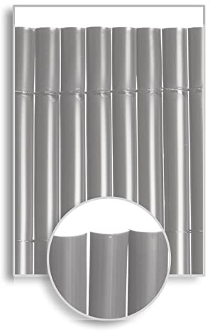 HERSIG - Cañizo Jardin Ocultacion - Cañizo PVC Doble Cara Color Gris (2x3 m) - Malla Ocultacion Jardin Exterior - Valla PVC Exterior Resistente para Terraza Jardines - Privacidad Balcon