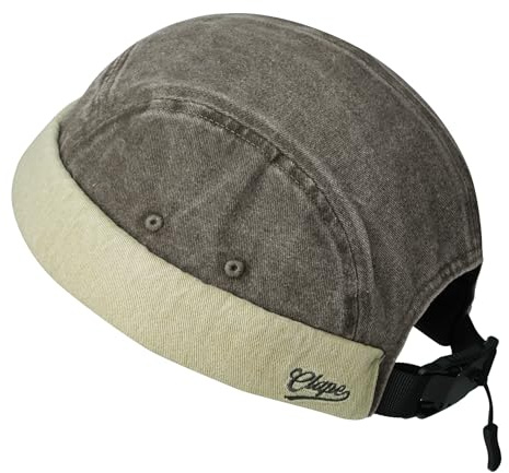 CLAPE 5 paneler, dockarkeps, män, kvinnor, bomullskeps, utan skärm, dockningsmössa, justerbar hamnmössa, beanie, fiskarhatt, sjömansmössa, FMA2505-brun, one size