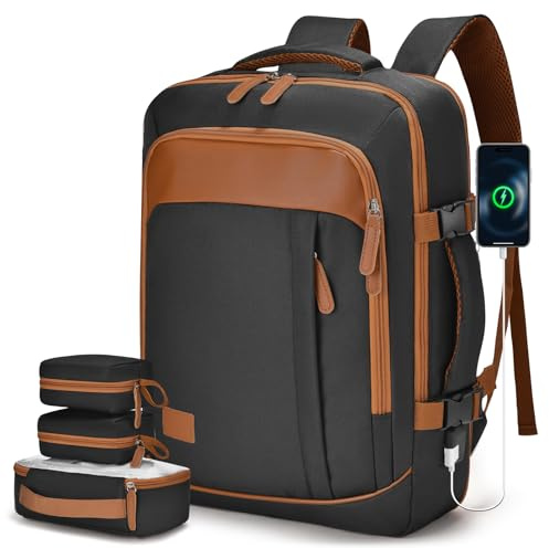SUCIKORIO 40x30x10cm Lufthansa KLM Erweiterbarer 5cm 40x30x15cm British Airways Air France Reiserucksack Handgepäck Flugzeug Mit 3 Taschen Wasserdicht Travel Laptop Rucksack 15,6 Zoll Mit USB