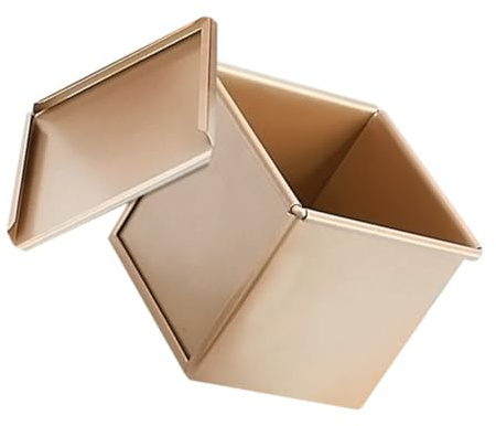 STOBAZA Non-Stick Aluminum Alloy Loaf Pan with Sealed Lid for Freshness, Corrugated Texture-Free Bread Mold, for Baking Toast and Homemade Bread, for Travel and Home Use