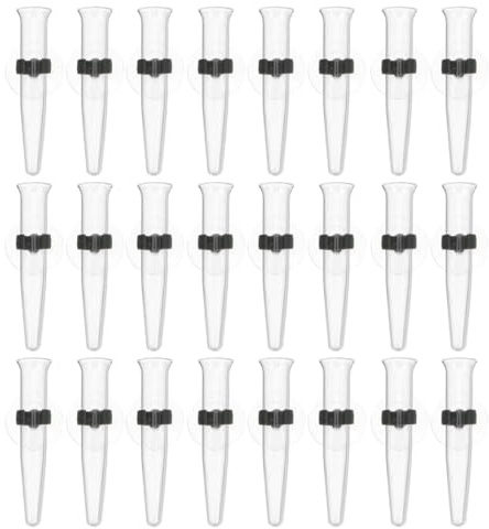 HOODANCOS Lot de 24 Tubes à Eau Transparents pour Tiges de Fleurs avec Ventouses Tubes d'Arrosage pour Fleurs Fraîches Accessoires pour Compositions de pour et