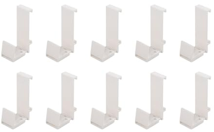 FACAIIO Double Roller Blind Clamp Brackets, No-Drill Installation, Pack of 10, Replacement Accessories PVC and Wooden for Windows