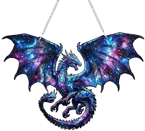 Dragon Sun Catcher, Acrylic Suncatchers for Windows Hanging, Stained Glass Window Hanging, Sun Catchers Indoor Window, Gift Idea & Garden Ornament Indoor Outdoor Use