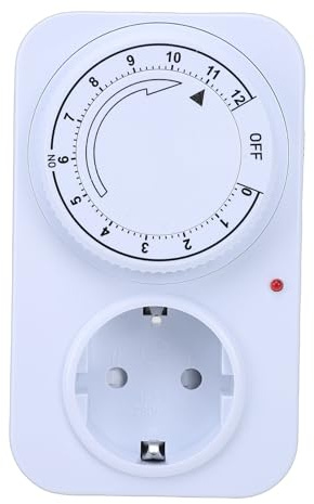 Fockety Temporizador de Salida Mecánico Enchufable de 12 Horas, Temporizador de Cuenta Atrás Preciso para Interiores con Intervalo de 30 Minutos, para Acuarios, Luces de Cultivo