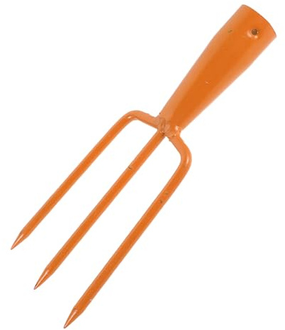 NIYANGLE Testa di Forca da Giardino in Acciaio a 3 Denti Dritti da 15 Cm, Ricambio per Forcone Manuale per Diserbo Rapido, Aerazione Terreno e Vangatura, Attrezzo Portatile per Orto