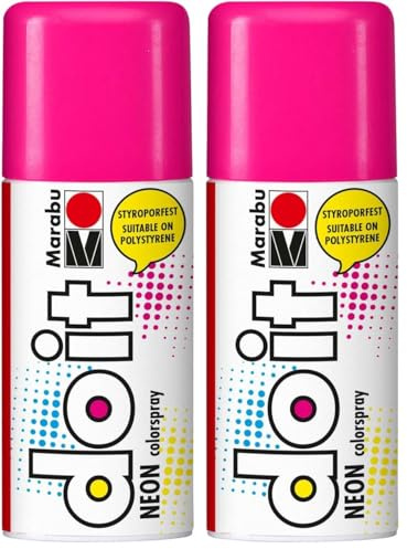 Marabu 21071006334 - Do it Neon pink, Colorspray auf Acrylbasis, brillante Tagesleuchtfarbe, volle Leuchtkraft auf hellen Untergründen, styroporfest, sehr schnell trocknend, wetterfest, 150 ml