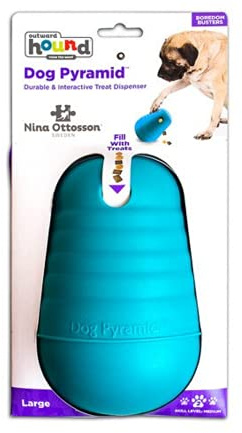 Nina Ottosson Pyramid Leckerli-Spender Gehirn und Bewegung Spiel für Hunde, groß, blau