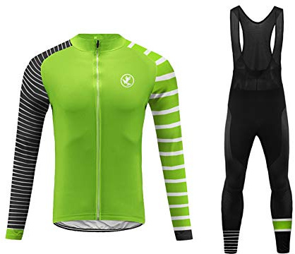 UGLY FROG Rennrad Fahrradtrikot Set Langarm Trikot + Radlerhose mit Sitzpolster aus Atmungsaktiv und Schnell Trockend Stoff für Fahrrad Rennrad MTB DEHerren16