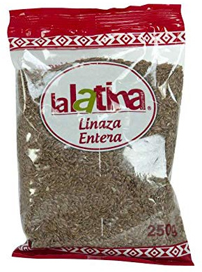 Semillas de linaza enteras 250 g, lino natural rico en fibra y omega 3 para recetas, panes y huevo vegano