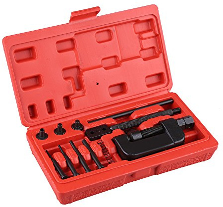 Ejoyous 13Pcs Outil de rivetage et séparation pour chaînes de motocyclettes et de Distribution, Disjoncteur et Riveteuse de Chaîne Moto Coupe chaîne et riveteuse pour Moto