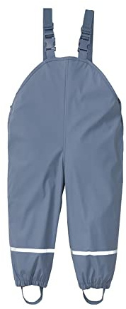 DAWILS Kids Rain Trousers Unisex Waterproof Overall Trousers Childrens Rain Bib Pants Boys and Girls PU Mud Pants Rainwear for Outdoor Play 1-2 Years Grey