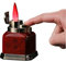 Briquet Torche de Table avec 4 Flammes à Jet Rouge, Briquets de Cuisine Rechargeables pour Allume-gaz, Allume-Bougie à Flamme Réglable pour Feu de Camp Barbecue (sans Butane),Red