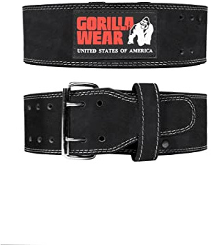 Gorilla Wear 4 Zoll Leder Lifting Gürtel Schwarz