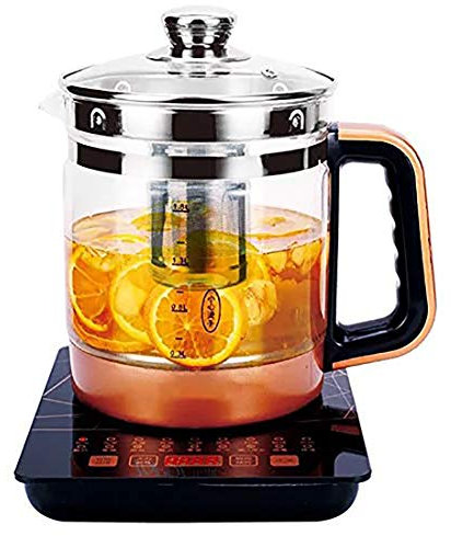 ADITAM 1.8L Bouilloire Électrique Bouilloire en Verre, Théière Multifonction, Épaississement Automatique en Verre Bouilloire Électrique Théière Double The Comfort