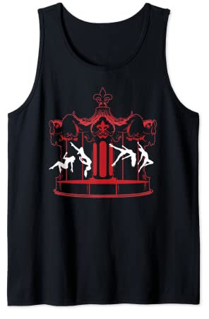 Pole Dance Outfit Rot Pole Fitness Bekleidung Karussell Tank Top