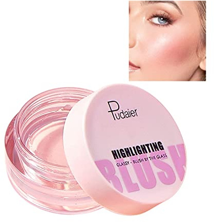 Färgändrande rouge, naturlig naken rouge kräm flytande rodnad för kinder och höjdpunkter, klart glitter rouge gel fuktgivande, vattentät långvarig och viktlös makeup (01#)