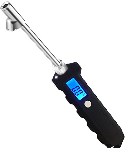 PINKJOY Digital Tire Pressure Gauge 230 PSI Heavy Duty Dual Head Stainless Steel Made for Truck and RV with Backlit LCD and Flashlight Car Accessories
