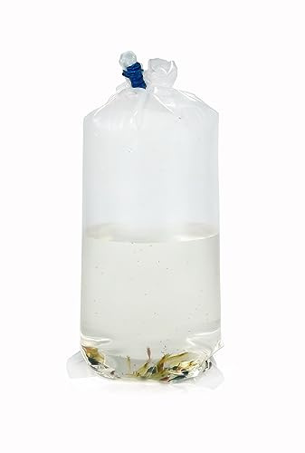 GARNELEN4YOU® Transportbeutel | 50 Beutel in 14x37 cm + 50 Gummies | für Garnelen, Fische, Schnecken & Pflanzen | Made in Germany | Fischbeutel Fischtüte Transporttüte