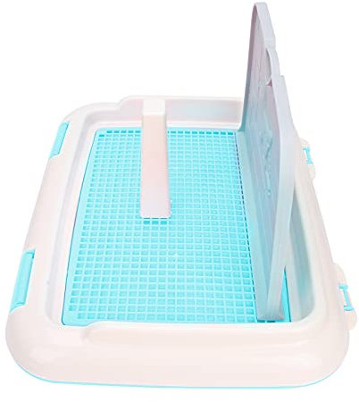 Ausla Hundetoilette mit Simulierter Wand, Fasst 1 Liter, Leicht zu Reinigen – Hundetoilette aus Kunststoff für Kleine Hunde und Welpen, Ideal für Vielbeschäftigte Hundebesitzer (Blue)