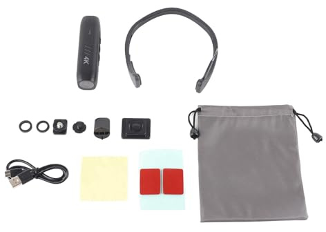 KIMISS Head Caméra vidéo portable, AS05 4K Caméscope multifonctionnel WiFi Mains Off Anti Secouement Electronique Photo Vidéo Caméscopes Enregistrement pour la Marche Cyclisme Loisirs Sports