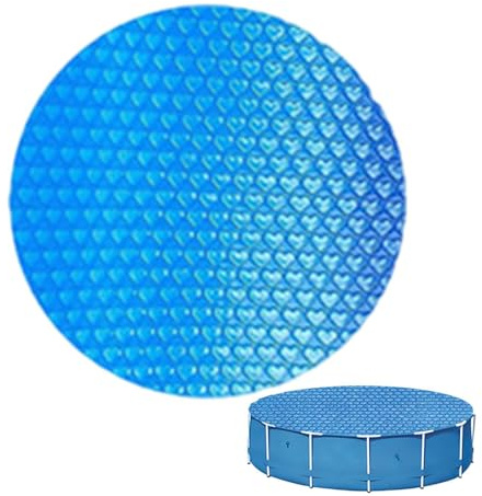 300cm Solarfolie Pool Poolabdeckung Rund Solarplane Pool Rund Solar Poolabdeckung Solarabdeckplane UV-beständige Swimming Pool Abdeckplane Plane Schutzplane Winddicht Regenfest Staubdicht