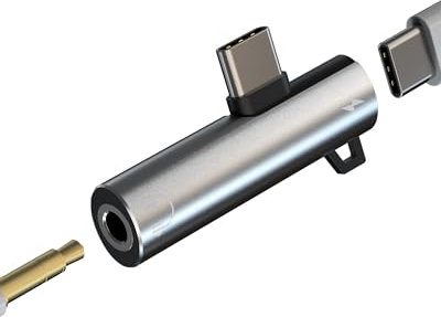 Adattatore USB C a 3.5mm Cuffie Audio per Apple iPhone iPad Ricarica Auricolari Cavo Splitter compatibile per Samsung Type-C Microfono Accessori Sdoppiatore Headphone Convertitore Aux Dongle tp-SZGG