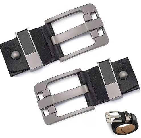 LONGHAO 2 pcs Einzelne Gürtelschnalle Klassische Gürtelschnalle Dornschließe Für Gürtel Gürtelschnallen Für Herren Leder Gürtelschnalle herren Dornschliesse Schnalle,für Gurte (Schwarz)