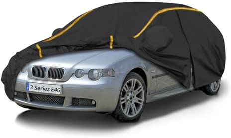 Autoabdeckung Wasserdicht für BMW 3 Series E46 Touring(2001-2005),Vollgarage Autoplane für Regen Sonne Staub Schutz Schneeschutz,Winter Sommer Auto Abdeckplane Outdoor Atmungsaktiv