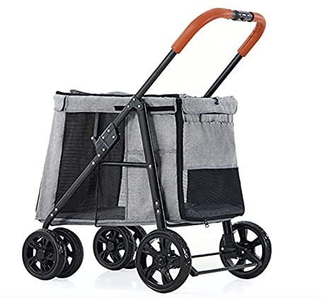Luxuriöser großer Hunde-Kinderwagen – Premium Haustier-Kinderwagen für Katze, Hund und mehr – faltbarer Transportwagen – 4-Rad-Haustier-Kinderwagen für große Hunde
