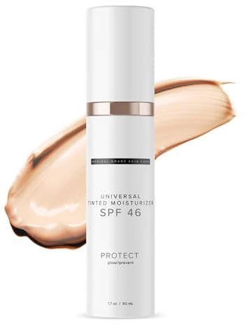 Crème hydratante teintée anti-âge SPF 46 - Teinte universelle - Protection solaire et fond de teint pour le visage - Soin hydratant de la peau et hydratant pour le visage