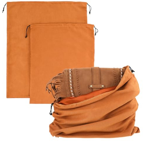 Lot de 2 sacs à chaussures de voyage, sacs à poussière pour sacs à main, sacs en flanelle avec cordon de serrage, sac de rangement, grand sac de protection avec cordon de serrage pour protéger sacs à