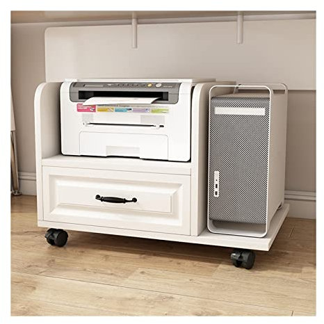 Soporte Torre PC Soporte de torre for PC con almacenamiento, soporte for impresora móvil, soporte for CPU con carrito for impresora de 2 niveles con cajones y ruedas, debajo del escritorio, for oficin