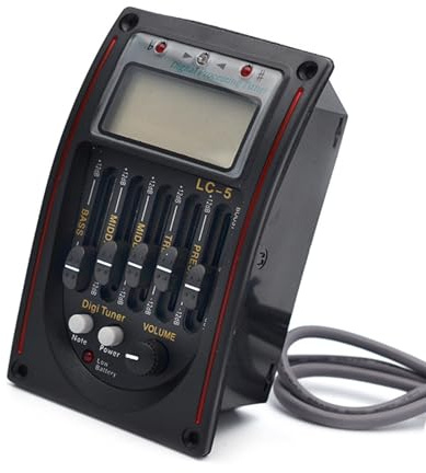 5-Band-Equation Preamp Akustikgitarre Tonabnehmer mit Stimmgerät Piezo E-Box Gitarren-Tonabnehmer für satten und verstärkten Klang