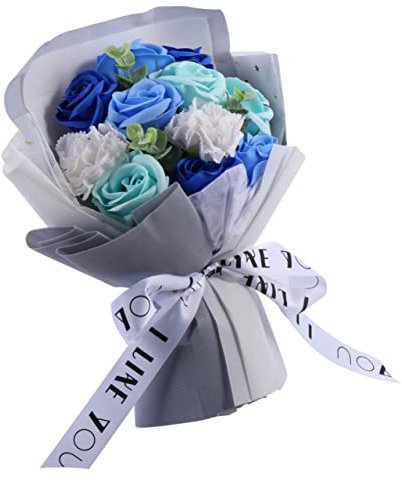 Mobestech Rosas Artificiales Flores De Jabón para Decoración De Hogar o Obsequio De Cumpleaños Compuesto por Materiales Simulados y Diseño Claveles