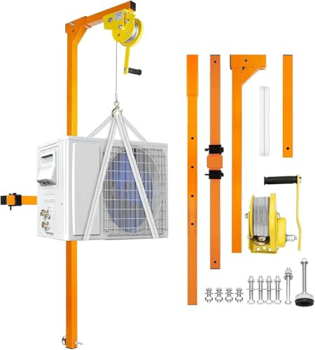Air Conditioner Lifting Cranes,50 Ft Air Conditioning External Mount Lift Too,400 Lbs Load Capacity,Air Conditioning Crane,Ac Unit Lift for Installation of Air Conditioner,Manual Winches