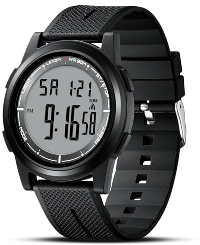 LN LENQIN Reloj Hombre Digital Reloj 30M Impermeables Relojes de Cuarzo Analógico Relojes Hombres Pulsera Luminoso Moda Correa Luz de Fondo Alarma de cronómetro de Minuto