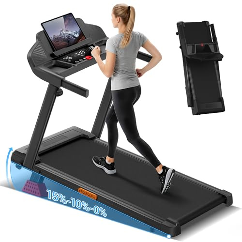 UMAY Cinta de Correr Plegable con Inclinación, Cinta de Andar Plegable,Caminadora Electrica para Casa Equipado con un Motor de 3,0 CV y Pantalla LED,Máximo 136KG
