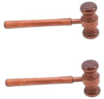 Handgefertigter Holzhammer im Vintage-Stil, Auktionshämmer, Requisiten und Kleidungszubehör, Büro-Schreibtisch-Zubehör, Braun, 2 Stück