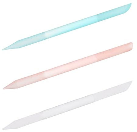 Hohopeti Lima per Unghie in Vetro 3 Pezzi Trasparente, Blu e Rosa, Striscia Lucidante per Manicure Professionale e Uso Salone di Bellezza, Strumenti per Unghie da Donna 100x6mm