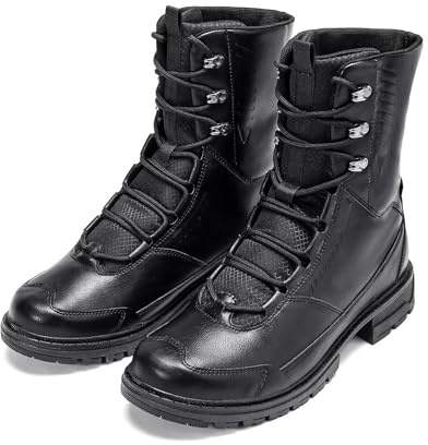 YOUTHUP Bottines homme hautes à lacets style rétro simili cuir | Finition vieillie lacets réglables semelle adhérente coutures renforcées maintien stable pour ville marche et sorties d'hiver