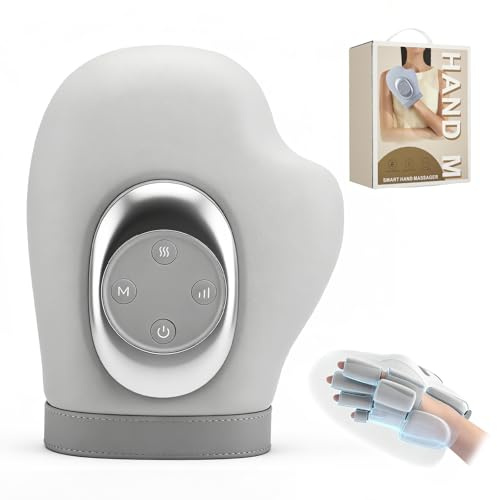 Masajeador de mano con calor y compresión, masajeador eléctrico para artritis y síndrome del túnel carpiano, alivio del dolor en manos y muñecas, relajación en casa/oficina