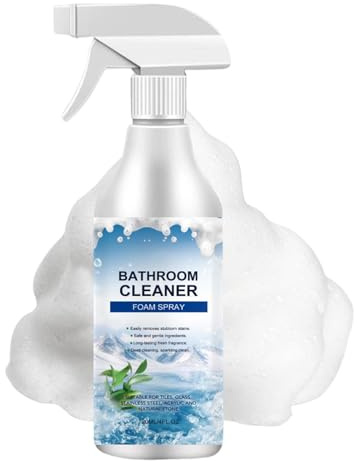 Pulitore Spray per Bagno 120 ML Strumento Multiuso Rimuovi Macchie | Schiuma Pulente per Doccia per Vaschetta, Vasca, WC, , Piastrelle, Fughe e Pareti