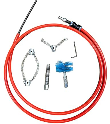 FewNvWa Eliminador de Atascos de Drenaje Cable de Acero Recubierto Tubo Modular Limpiador de Sifones Accesorio Manual Apto para Inodoros Suelos Cocinas, 500 Cm